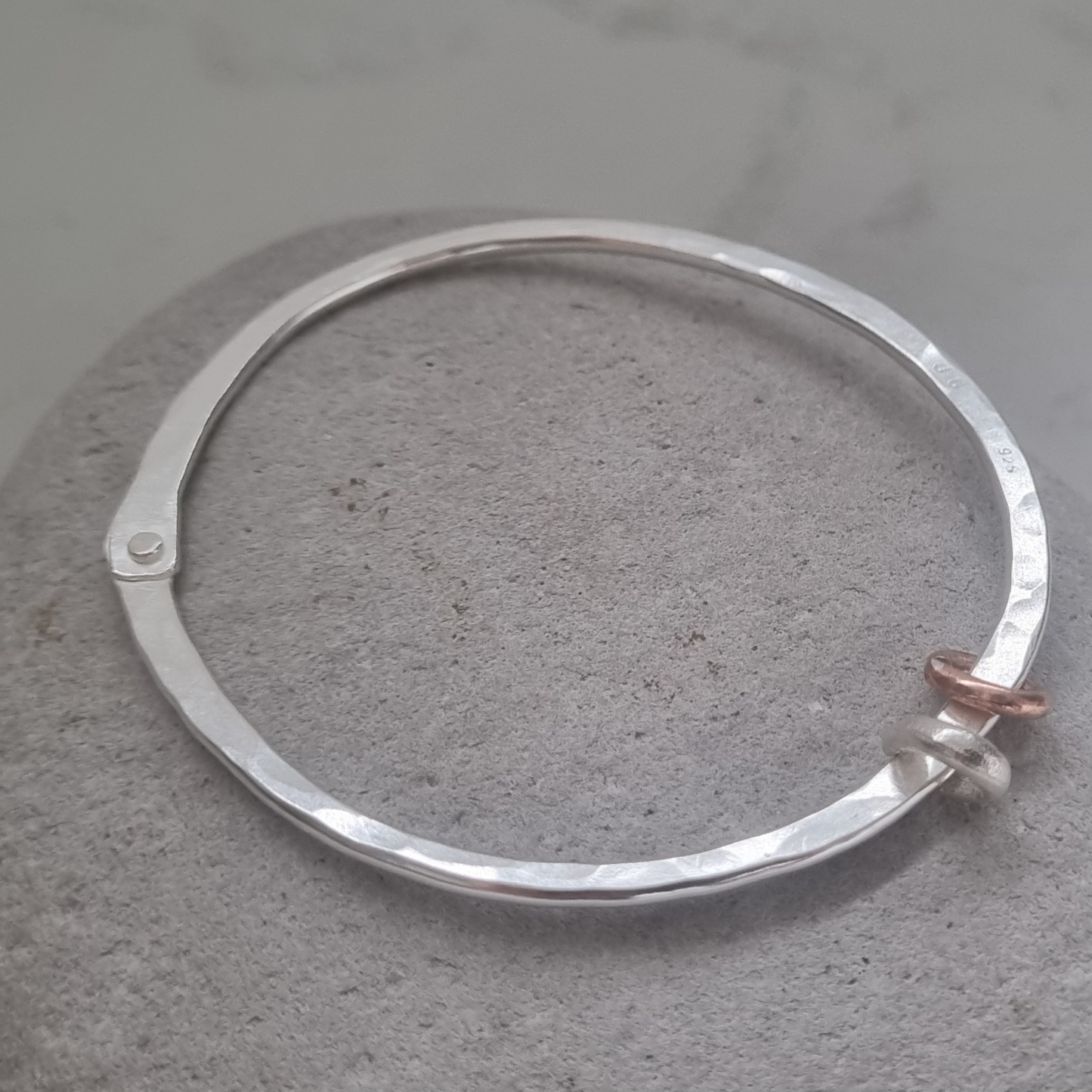 Riveted silver bangle