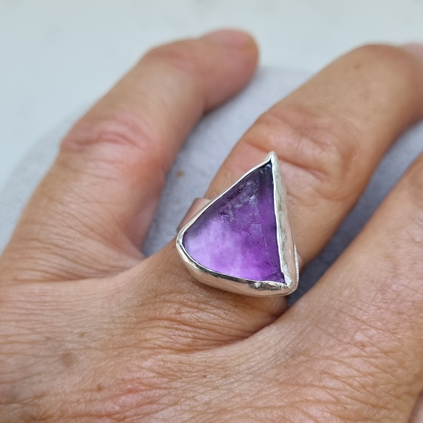 Amethyst silver ring