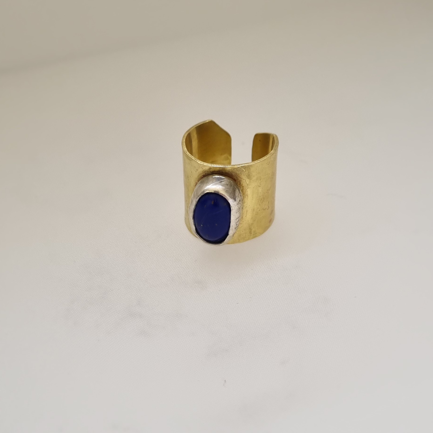 Lapis Lazuli ring in brass