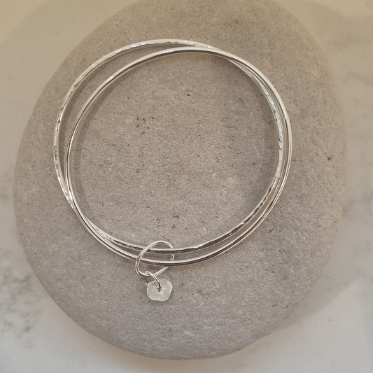 Double stacker bangles oval