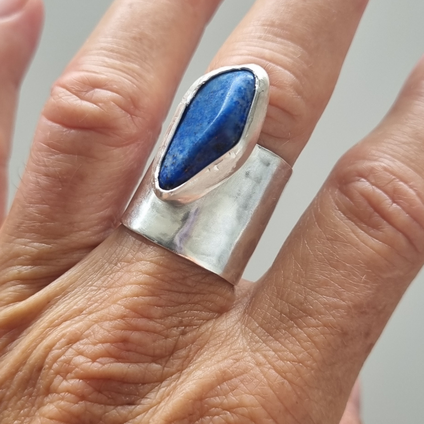 Goddess Lapis Lazuli silver ring
