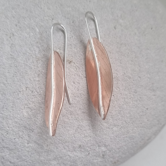 Pōhutukawa leaf earrings