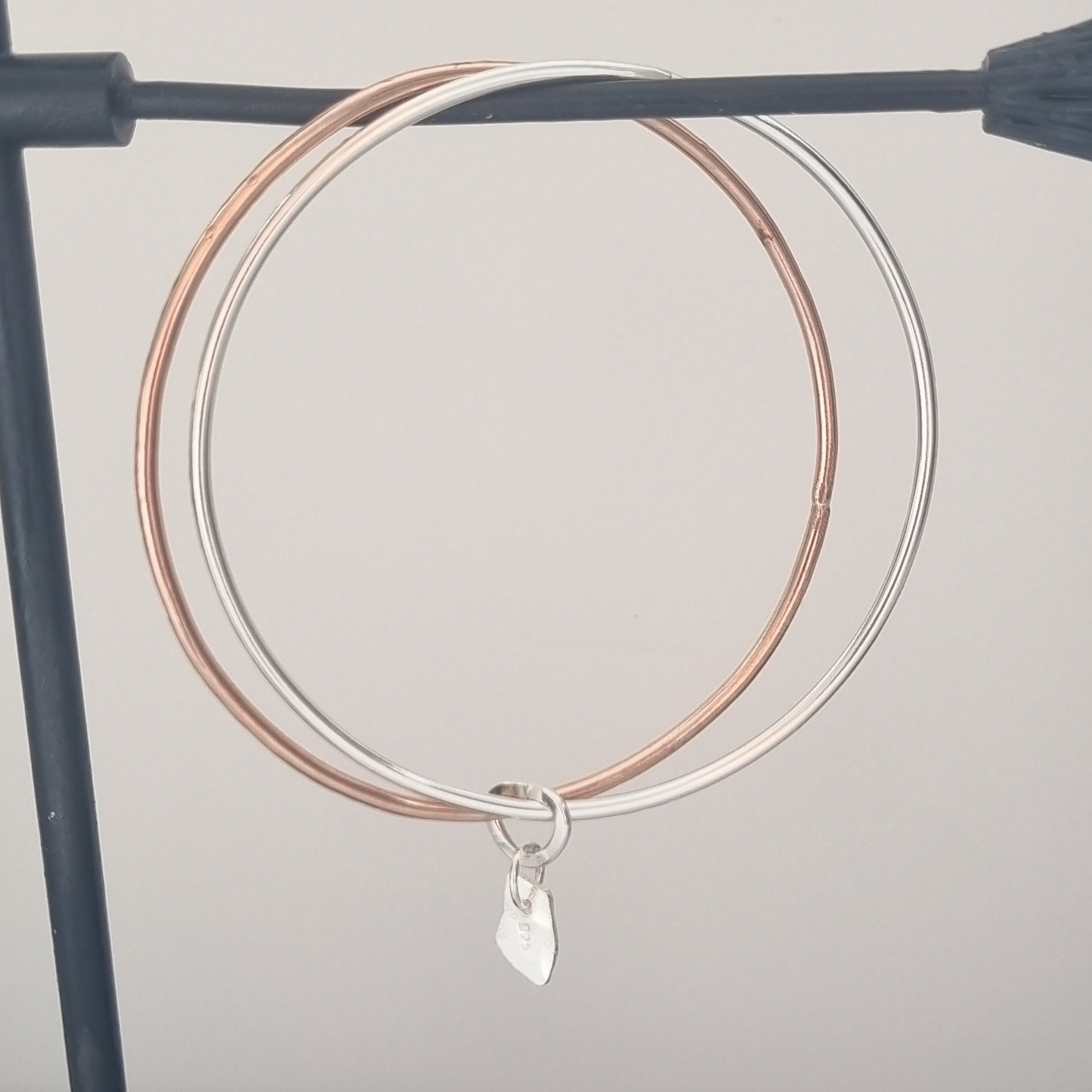 Double bangle silver & copper