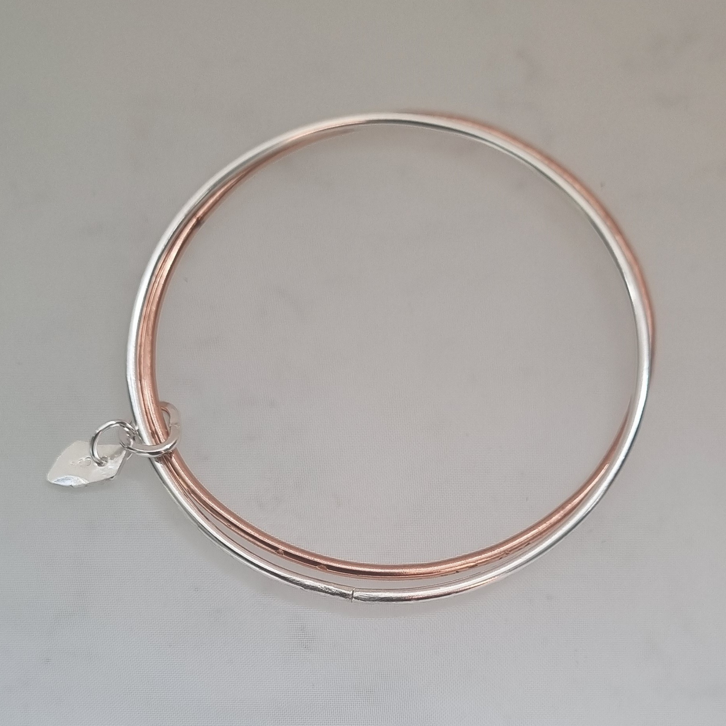 Double bangle silver & copper