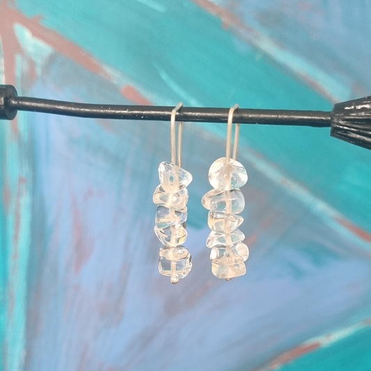 Quartz drop earrings